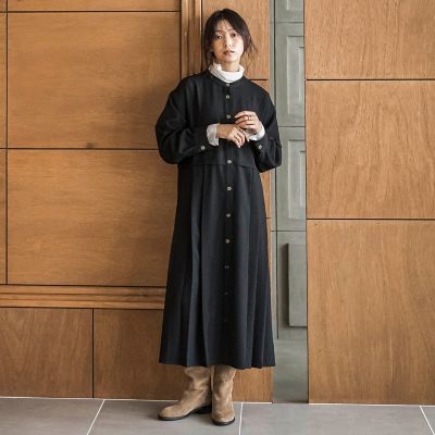 ＜MAYSON GREY（Women）＞サイドプリーツシャツワンピース≪洗濯機で洗える≫