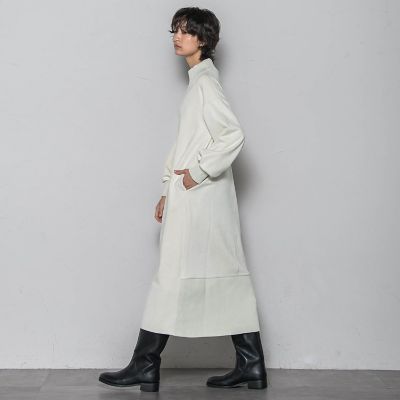 マーロナ　リブモックネック　白　46 美品 WEB限定】スウェード調×リブモックネックワンピース≪手洗い可能