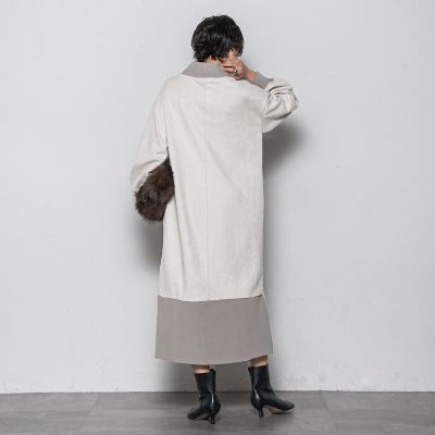 WEB限定】スウェード調×リブモックネックワンピース≪手洗い可能