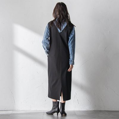 えらべるSET UP】叶えるVネックジャンパードレス≪手洗い可能