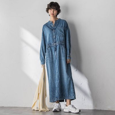 ＜MAYSON GREY（Women）＞デニムバンドカラーシャツワンピース