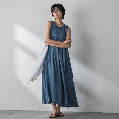 新色追加】ゆれるデニムノースリーブワンピース | MAYSON GREY (Women