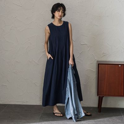 新品タグ付き　ALBOVE ノースリーブブラ　ネイビー　Mサイズ エアリーボイルタックノースリーブワンピース | MAYSON GREY (Women