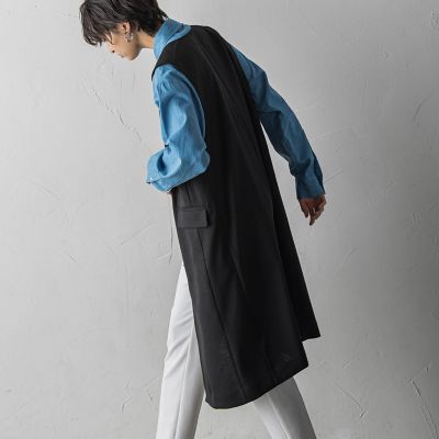 リネンライクスリーブレスコート≪手洗い可能≫