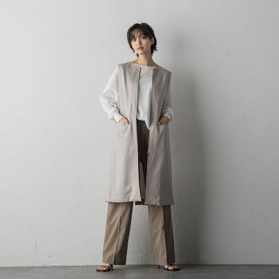 リネンライクスリーブレスコート≪手洗い可能≫