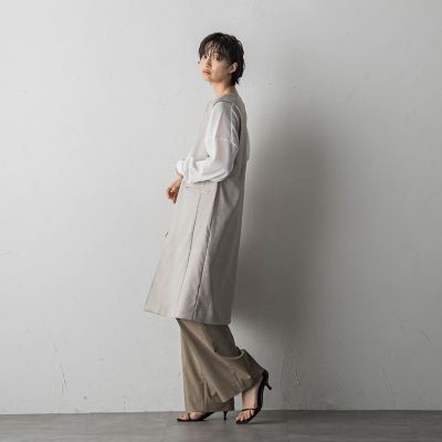 リネンライクスリーブレスコート≪手洗い可能≫