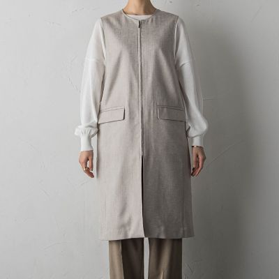 リネンライクスリーブレスコート≪手洗い可能≫