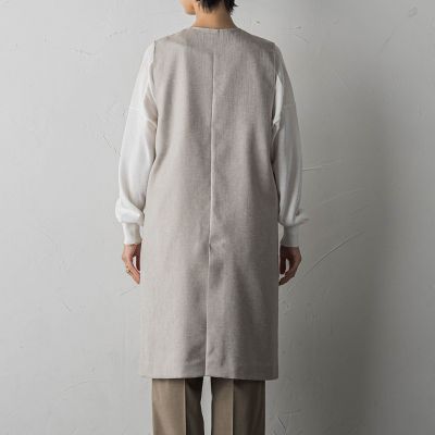 リネンライクスリーブレスコート≪手洗い可能≫