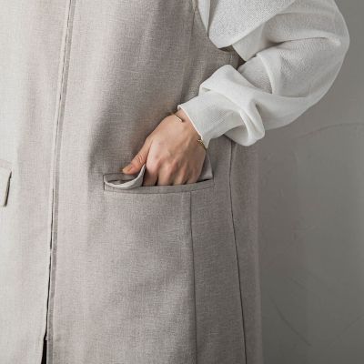 リネンライクスリーブレスコート≪手洗い可能≫