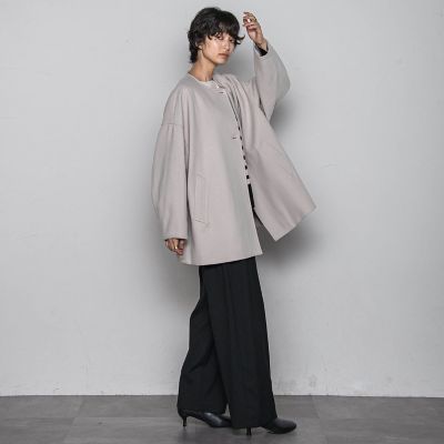 ライトジャージメルトンノーカラーミドルコート | MAYSON GREY（Women