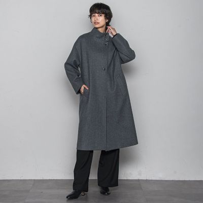 ライトジャージメルトンスタンドカラーロングコート | MAYSON GREY