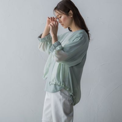 シアーＶネックブルゾン≪洗濯機で洗える≫