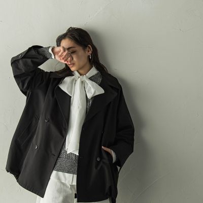 ＜MAYSON GREY（Women）＞裾ドロストショートトレンチコート