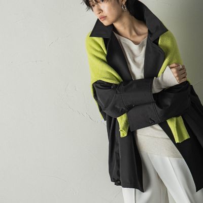 裾ドロストショートトレンチコート
