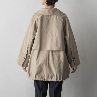 裾ドロストショートトレンチコート