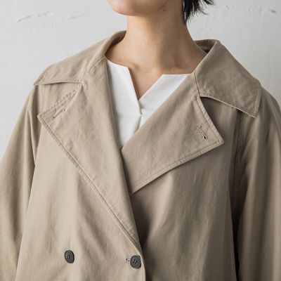 裾ドロストショートトレンチコート
