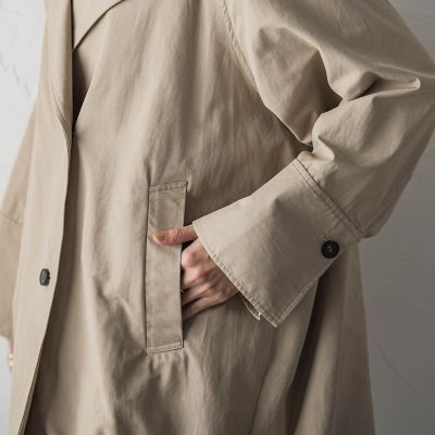裾ドロストショートトレンチコート