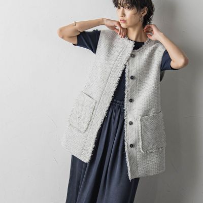 ＜三越伊勢丹/公式＞【SALE】MAYSON GREY（Women）/メイソングレイ フリンジミックスツイードジレ 21ホワイトケイ トップス【三越伊勢丹/公式】