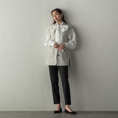 ebure フリンジツイードジレ 伊勢丹限定 36 新品