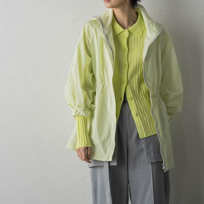 花粉ガード配色ジップスタンドブルゾン≪手洗い可能≫