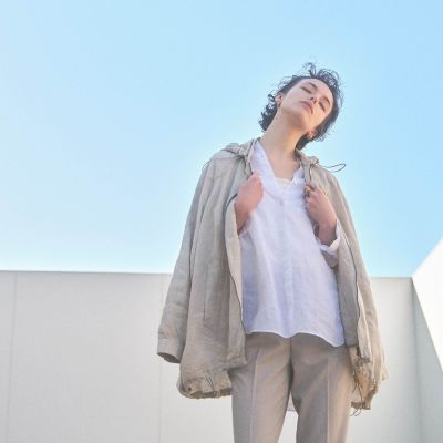 麻フーディーダブルジップブルゾン≪洗濯機で洗える≫