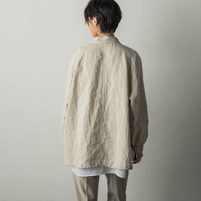 麻フーディーダブルジップブルゾン≪洗濯機で洗える≫