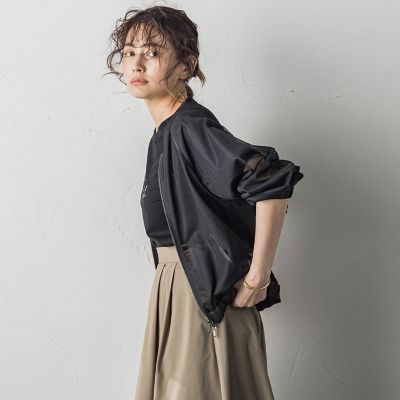 メイソングレイ　サテンラインメッシュブルゾン 楽天市場】【SALE／50%OFF】サテンラインメッシュブルゾン≪洗濯