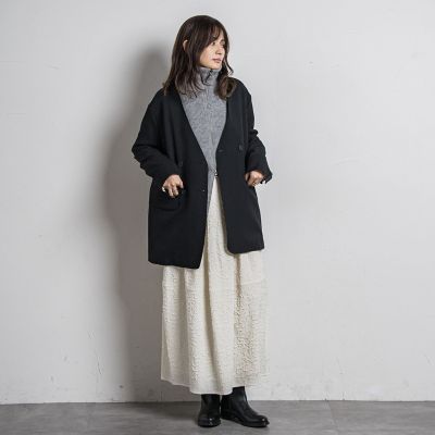 【カタログ掲載】ノーカラーダブルブレストオーバージャケット