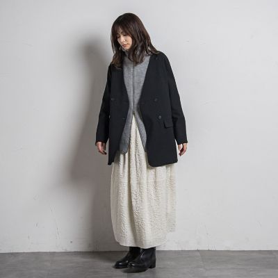 【カタログ掲載】ノーカラーダブルブレストオーバージャケット