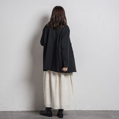 【カタログ掲載】ノーカラーダブルブレストオーバージャケット