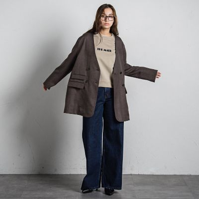 【カタログ掲載】ノーカラーダブルブレストオーバージャケット