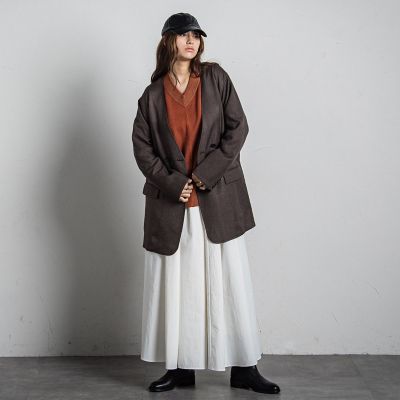 【カタログ掲載】ノーカラーダブルブレストオーバージャケット