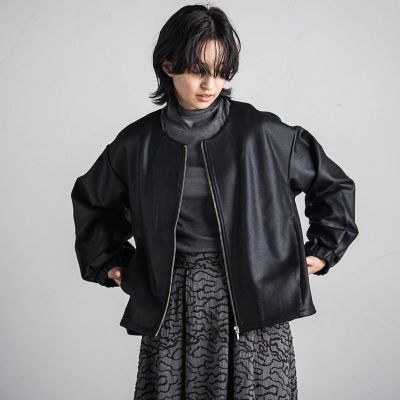 【ＷＥＢ限定】マシュマロコーティングドロストノーカラージャケット≪手洗い可能≫