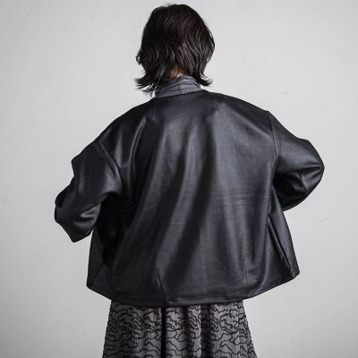 【ＷＥＢ限定】マシュマロコーティングドロストノーカラージャケット≪手洗い可能≫