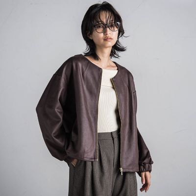 【ＷＥＢ限定】マシュマロコーティングドロストノーカラージャケット≪手洗い可能≫