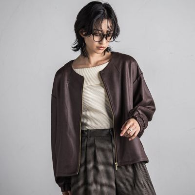 【ＷＥＢ限定】マシュマロコーティングドロストノーカラージャケット≪手洗い可能≫