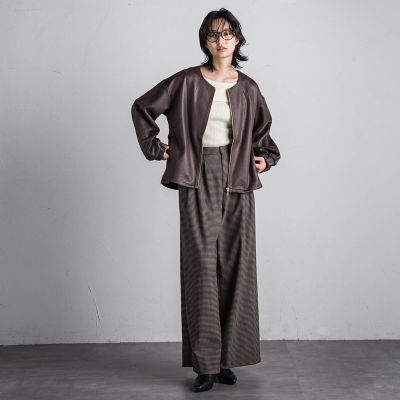 【ＷＥＢ限定】マシュマロコーティングドロストノーカラージャケット≪手洗い可能≫