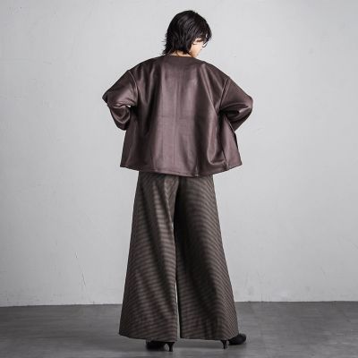 【ＷＥＢ限定】マシュマロコーティングドロストノーカラージャケット≪手洗い可能≫