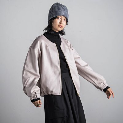 【ＷＥＢ限定】マシュマロコーティングドロストノーカラージャケット≪手洗い可能≫