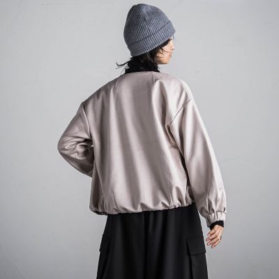 【ＷＥＢ限定】マシュマロコーティングドロストノーカラージャケット≪手洗い可能≫