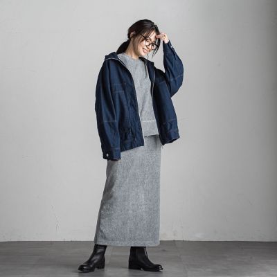 ジップスタンドデニムブルゾンジャケット≪手洗い可能≫