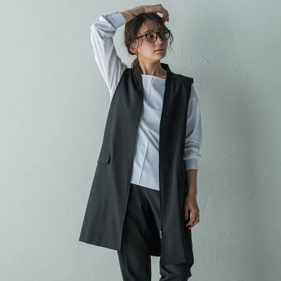 ノーカラージップロングジレ≪手洗い可能≫ | MAYSON GREY