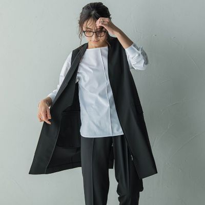 ノーカラージップロングジレ≪手洗い可能≫ | MAYSON GREY