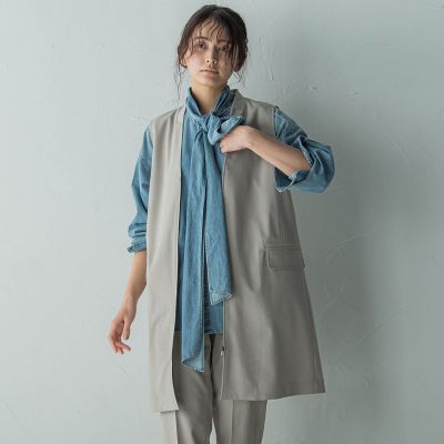 今年も話題の ノーカラージップロングジレ≪手洗い可能≫ | GREY MAYSON トップス