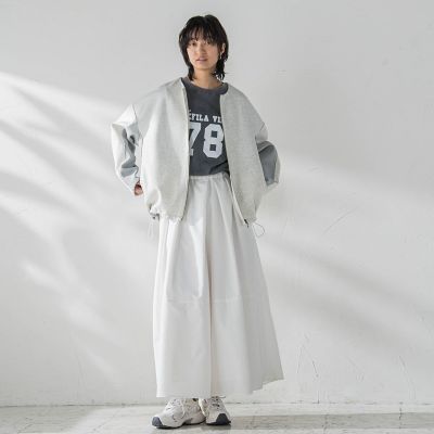 ダンボール×ニットノーカラーブルゾン≪手洗い可能≫