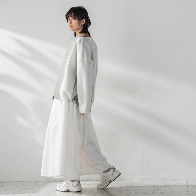 ダンボール×ニットノーカラーブルゾン≪手洗い可能≫