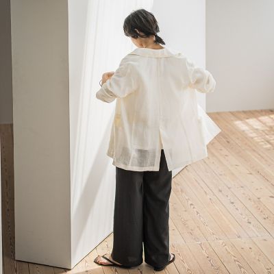 リネンダブルブレストジャケット≪手洗い可能≫