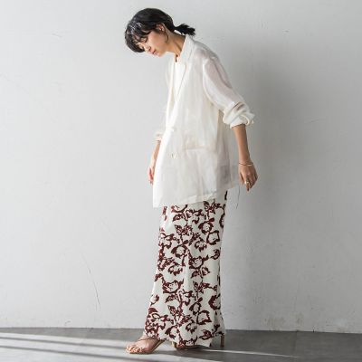 リネンダブルブレストジャケット≪手洗い可能≫