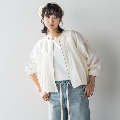 MAYSON GREY（Women）/メイソングレイ リネンシアータックブルゾン≪手洗い可能≫