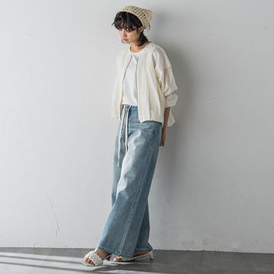 リネンシアータックブルゾン≪手洗い可能≫